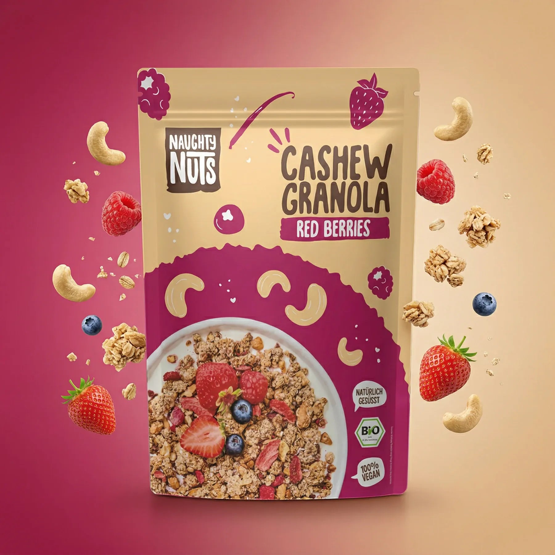 Naughty Nuts Granola Bio Cashew Granola Red Berries