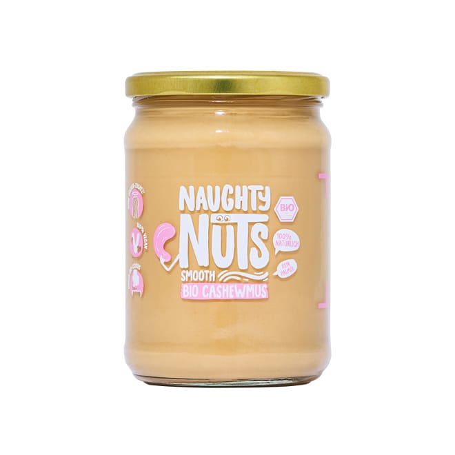 Naughty Nuts Nussbutter Bio Cashewmus Smooth (500g Glas)