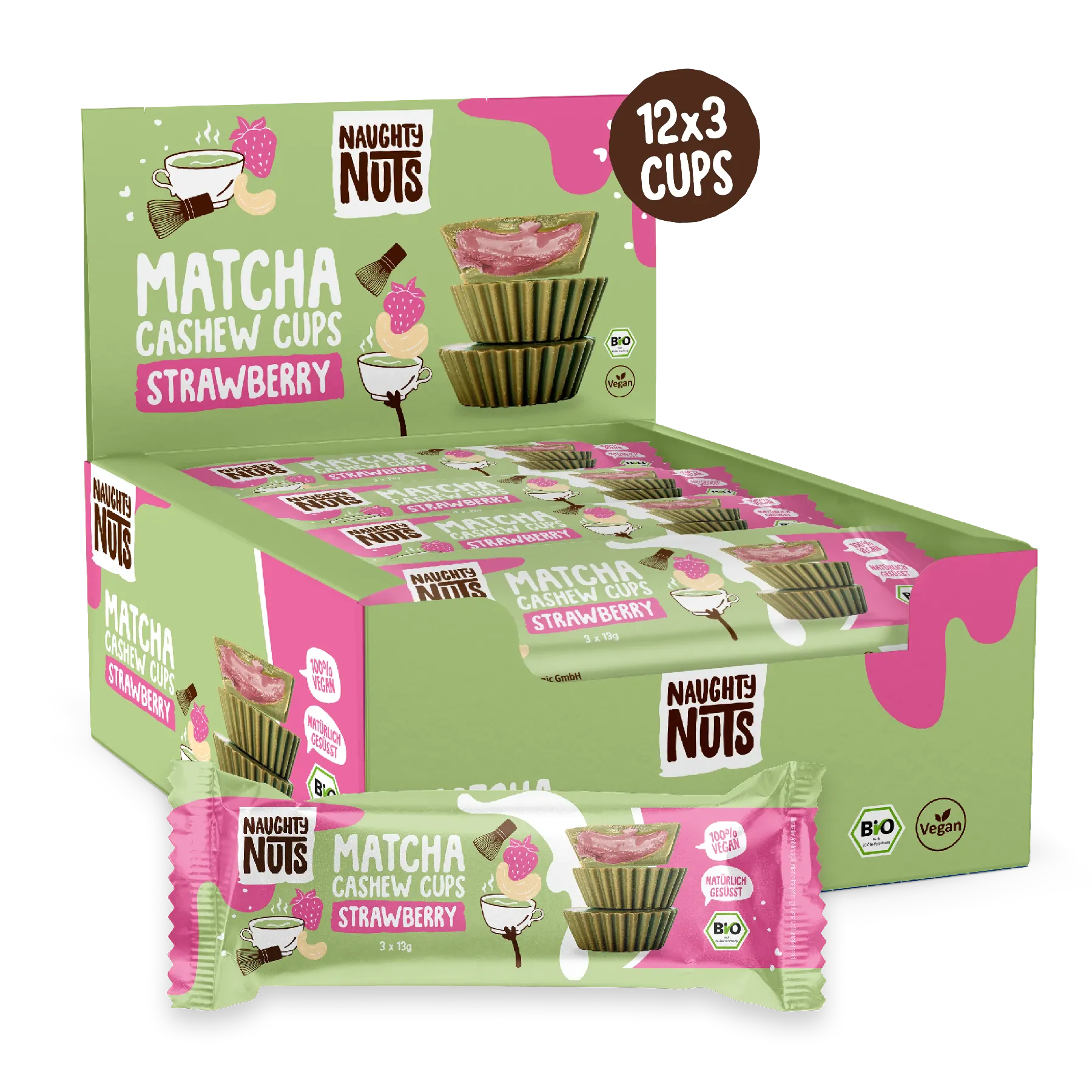 Matcha Cups Cashew Strawberry