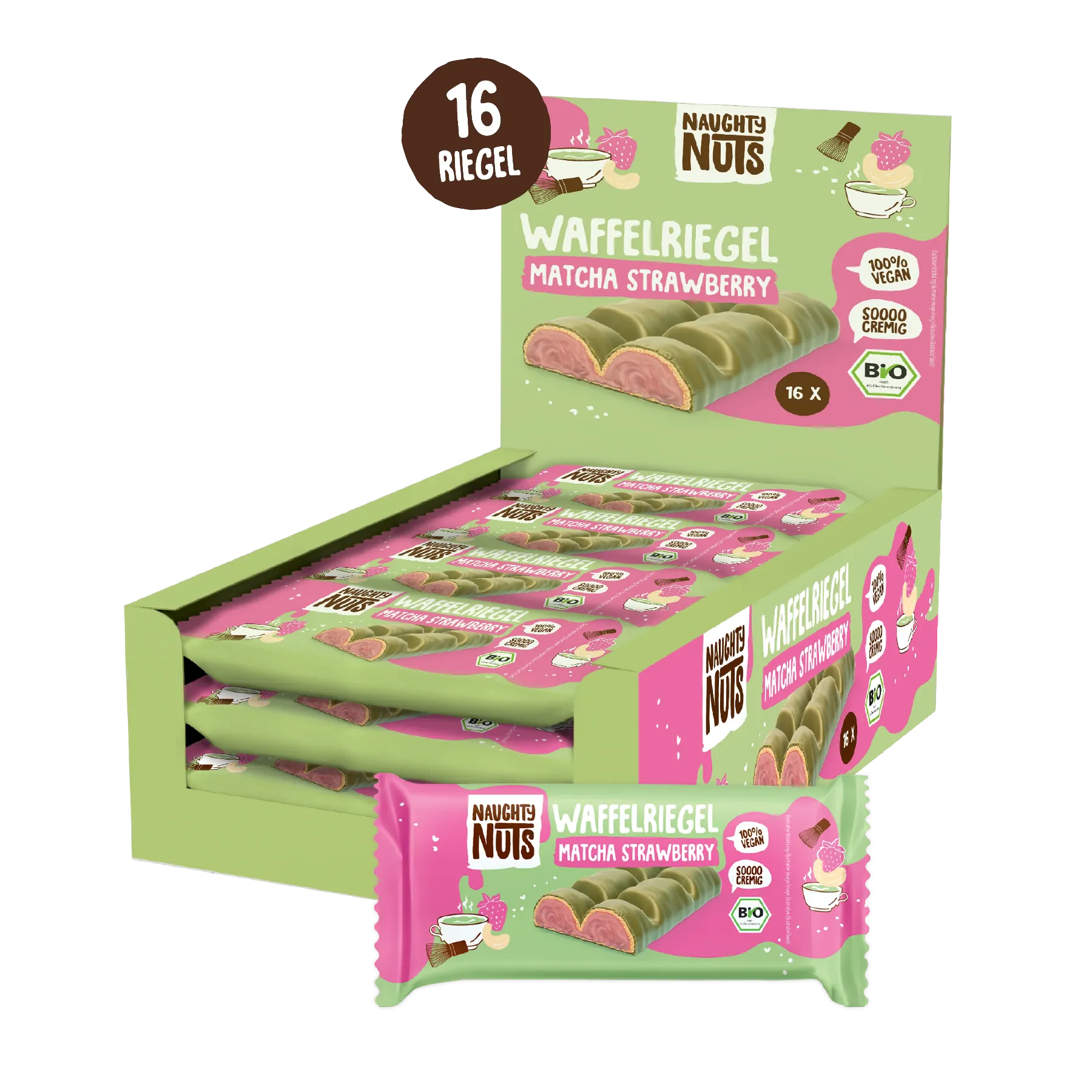 Waffelriegel Matcha Strawberry