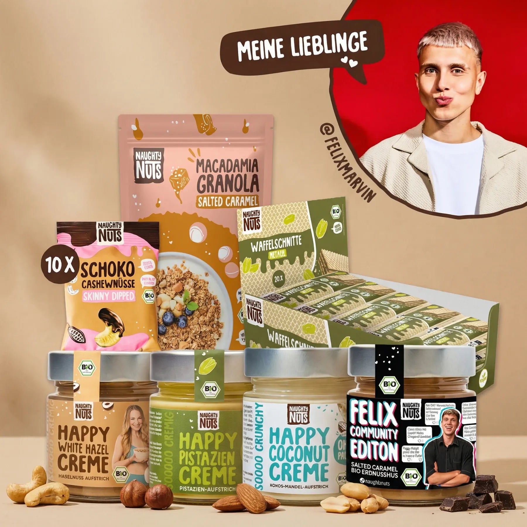 Felix' Favourites Bundle mit Naughty Nuts Produkten und Felix Marvin