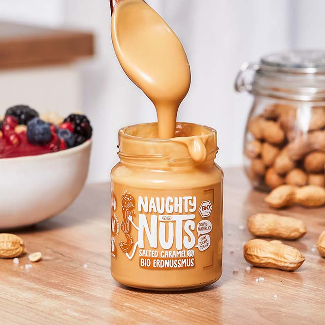 Naughty Nuts Nussbutter Bio Erdnussmus Salted Caramel