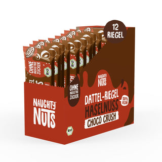 Bio Dattel-Riegel Haselnuss Choco Crush 12er-Packung