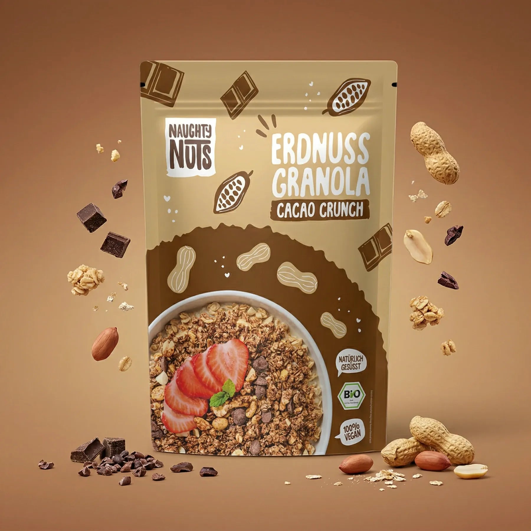 Naughty Nuts Granola Bio Erdnuss Granola Schoko