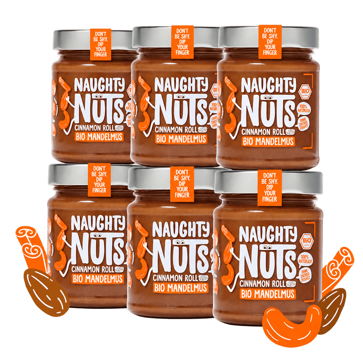 Naughty Nuts Nussbutter Bio Mandelmus Cinnamon Roll
